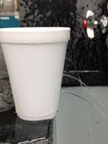 Water from cup